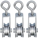 3 mini poulie avec roulements  billes,  28mm, pour corde de 6 mm, roulement 30kg