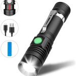 3 modes lampe torche rechargeable usb, lampe de poche led, anti - choc �tanche et zoomable avec 1 piles ...