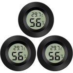 3 - pack hygrom�tre thermom�tre num�rique lcd moniteur humidim�tre jauge pour humidificateurs d�shumidificateu ...