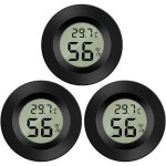 3 - pack hygrom�tre thermom�tre num�rique lcd moniteur humidim�tre jauge pour humidificateurs d�shumidificateu ...