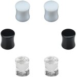 3 paires de plugs d'oreilles en acrylique assortis, bijoux de piercing d'oreille