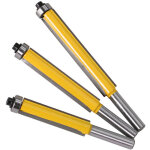 3 pcs 8mm tige 4 cannelures affleurant garniture toupie bit avec roulement sup�rieur pour le travail ...