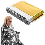 3 pcs couverture de survie r�utilisable extra large couverture thermique or argent� d'urgence pour l'ext�rieur ...