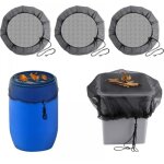 3 pcs filet pour citerne de pluie: filet de protection avec cordon serrage r�servoir d'eau couvercle ...