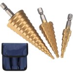 3 pcs foret �tag�, hss foret etage avec poin�on de centre automatique, meche etage triangle conique coupeur ...