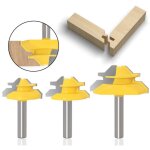Parkside - 3 pcs fraise  rainer  45 degrees (tige de 8mm) - outil de routeur  verrouillage mitre
