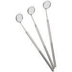 3 pcs miroir dentaire, miroir de dent dentaire en acier inoxydable, miroir d'inspection de stomatoscope, ...