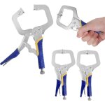 3 pcs pince c - clamp 6 pouces avec vis r�glable, pince etau de type c en acier poign�e en caoutchouc ...