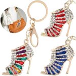 3 pcs porte - cl�s, strass talon haut porte - cl�s, porte - cl�s cristal � talons hauts, strass cristal ...
