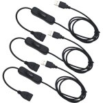 3 pcs rallonge usb avec interrupteur, c�ble usb m�le � femelle avec interrupteur, convient pour enregistreur ...