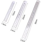Gabrielle - 3 pcs rglet 15cm 20cm 30cm outil rgle pour tudiants et bureau (rgle en acier inoxydable), ...