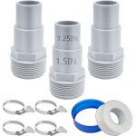 3 pi�ces adaptateur tuyau piscine, raccord tuyau piscine 32mm et 38 mm, accessoires de piscine avec 4 ...