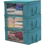 (3 pi�ces, bleu) sac de rangement pliable pour v�tements, 49 x 36 x 21 cm, sac de rangement sous le lit, ...
