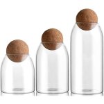 3 pi�ces bocaux en verre avec couvercle bocaux - de rangement pour cuisine ensemble de contenants avec ...