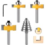 3 pi�ces fraise � rainurer d�fonceuse 8mm avec roulement pour travail du bois - outil de coupe pour portes, ...