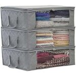 (3 pi�ces, gris) sac de rangement pliable pour v�tements, 49 x 36 x 21 cm, sac de rangement sous le lit, ...