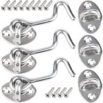 3 pi�ces loqueteau porte en inox - crochet porte - 75 mm crochet cabine avec vis - montage pour fen�tre, ...