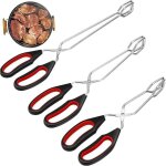 3 pi�ces pinces de cuisine, cuisson pince, pince � barbecue, avec poign�es antid�rapantes et r�sistantes ...