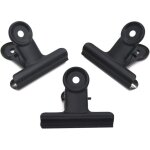 3 pi�ces pince � dessin en m�tal 51mm, pince bouledogue en acier inoxydable pour document, photo, bureau, ...