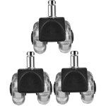 3 pi�ces lot de roulettes pivotantes robustes pour chaise de bureau et fauteuil gamer roues de remplacement ...