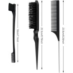 3 pieces set de brosse taquiner, peigne double tranchant, peigne queue de rat, peigne brosse set de peignes ...