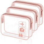 3 pi�ces trousse de toilette transparente, sacs d'avion transparents, pvc �tanche trousse de maquillage ...