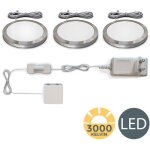 B. k. licht - lot de 3 spots en saillie, spots led vitrine, cuisine, armoire, 170lm par spot, blanc chaud ...