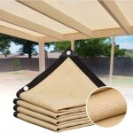 3 x 4 m, voile d'ombrage, protection uv 90%, toile perfor�e, isolation thermique, pare - soleil, beige ...