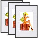 Woltu - 3 x cadre photo en plastique mat, cadre de photo noir 30x40cm new life style br9864sz - 3