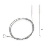 3 x flexible cleaning brush with long metal handle for drainage hole refrigerator and water bag pipe, ...