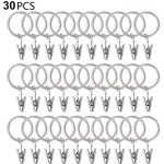[jamais utilis�] 30 anneaux de rideau pcs avec pinces, pinces � draperie solides, crochets sur support ...