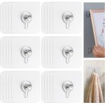 30 crochets adh�sifs transparents pour tableaux, sans per�age. id�aux pour accrocher tableaux, affiches, ...