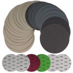 30 pi�ces de papier abrasif sec humide de 125 mm, roues rondes, tampons de ponceuse orbitale disques ...