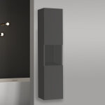 Aica sanitaire 30(l)x30(p)x131. 5(h)cm meuble salle de bain anthracite meuble colonne salle de bain à ... Aica sanitaire 30(l)x30(p)x131. 5(h)cm meuble salle de bain anthracite meuble colonne salle de bain à ...