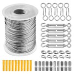 Ouylaf - 304 corde en acier inoxydable  suspendre kit, cble en acier inoxydable revtu de nylon, tendeur ...