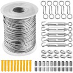 304 corde en acier inoxydable � suspendre kit, c�ble en acier inoxydable rev�tu de nylon, tendeur cable ...