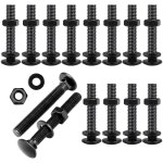 30pcs boulons d'entra�neur, boulons de transport, avec �crous hexagonaux et rondelle, oxyde noir, acier ...