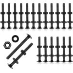 30pcs boulons d'entra�neur, boulons de transport, avec �crous hexagonaux et rondelle, oxyde noir, acier ...