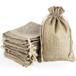 30pcs pochettes sachets en lin chanvre, sacs en toile de jute avec cordon de serrage, sacs cadeaux l�gers ...