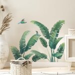 30x90cm stickers muraux plante tropical autocollants muraux feuille de palmier vert sticker mural plantes ...