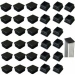 - 32 bouchons carr�s en plastique noir (40 x 40 mm) pour produits m�talliques, chaises, canap�s et tables ...