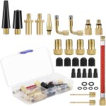 32 pi�ces embout pompe velo gonfleur ballon, adaptateur de valve avec tuyau de gonflage, pour v�lo, dv ...