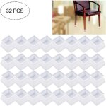 32pcs protection en silicone de meubles, chaise casquettes pieds en silicone de rectangle tampons mobilier ...