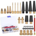 33 pi�ces embout pompe velo set, adaptateur de pompe � v�lo avec bo�te de rangement, dv sv av adaptateur ...