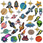 35 pcs broderie patch thermocollant, patch de broderie plan�taire appliques patches ecussons � coudre ...