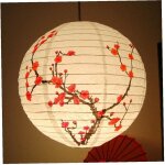 35cm lanternes japonaises en fleur de prune rond lampe de papier  ombre