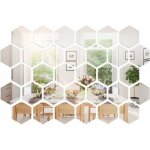 36 miroirs hexagonaux en acrylique, film miroir flexible et auto - adh�sif, miroirs d�coratifs � faire ...