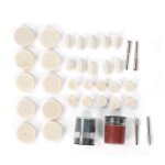 36 pcs feutre de laine broyage meules de lustrage pads kit laine accessoires de polissage pour meuleuse ...