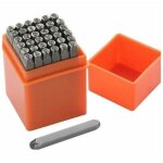 36 pi�ces de poin�onnage de lettres et de chiffres, poin�on de lettre en m�tal de 6 mm, lettre de poin�onnage ...