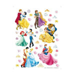 36 stickers gant prince et princesse disney